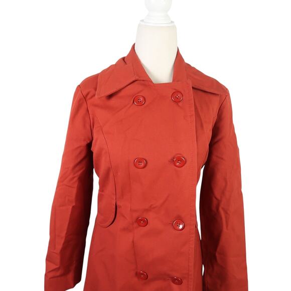 Vintage 70s Splash rust orange-red full length trench raincoat 8 - Picture 2 of 7